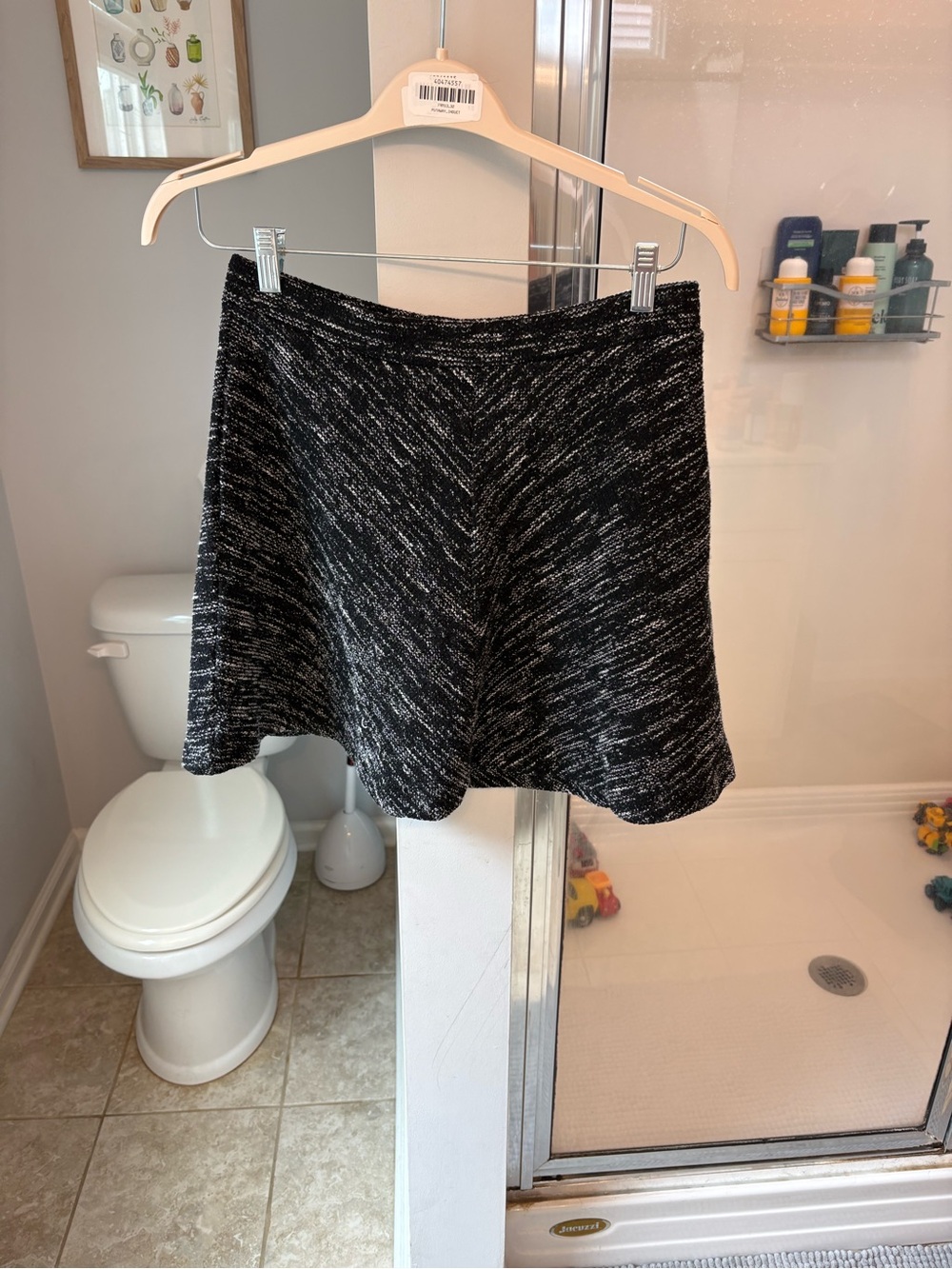 Banana Republic Petite Black & White Marled Knit Skirt